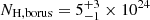 $ N_{\mathrm{H,borus}} = 5^{+3}_{-1} \times 10^{24} $