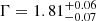 $ \Gamma=1.81^{+0.06}_{-0.07} $