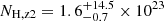 $ N_{\mathrm{H,z2}}=1.6^{+14.5}_{-0.7}\times10^{23} $