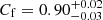 $ C_{\mathrm{f}}=0.90^{+0.02}_{-0.03} $