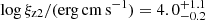 $ \log\xi_{\mathrm{z2}}/(\mathrm{erg\,cm\,s}^{-1})=4.0^{+1.1}_{-0.2} $
