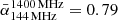 $ \bar\alpha_{144\,\rm MHz}^{1400\,\rm MHz}=0.79 $
