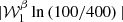 $ |\mathcal{W}^\beta_1\ln\left(100/400\right)| $