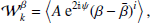 $$ \begin{aligned} \mathcal{W} _{k}^{\beta } =\left\langle A\,\mathrm{e}^{2\mathbb{i} \psi } (\beta -\bar{\beta })^{i}\right\rangle , \end{aligned} $$