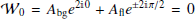 $ \mathcal{W}_0=A_{\mathrm{bg}}e^{2{\mathbbm{i}}0} + A_{\mathrm{fl}}e^{\pm2{\mathbbm{i}}\pi/2 } = 0 $