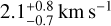 $2.1_{ - 0.7}^{ + 0.8}\,{\rm{km}}\,{{\rm{s}}^{ - 1}}$