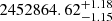 $ 2452864.62^{+1.18}_{-1.15} $