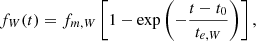 $$ \begin{aligned} f_W(t) = f_{m, W} \left[1 - \exp {\left(-\frac{t-t_0}{t_{e, W}}\right)}\right], \end{aligned} $$