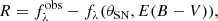 $$ \begin{aligned} R = f_{\lambda }^{\mathrm{obs}} - f_{\lambda }(\theta _{\mathrm{SN}}, E(B-V)), \end{aligned} $$