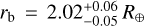 ${r_{\rm{b}}} = 2.02_{ - 0.05}^{ + 0.06}{R_ \oplus }$