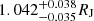 $ 1.042^{+0.038}_{-0.035}R_{\mathrm{J}} $
