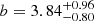 $ b=3.84^{+0.96}_{-0.80} $