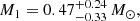 $$ \begin{aligned} M_1 = 0.47^{+0.24}_{-0.33}\,M_\odot , \end{aligned} $$