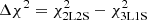$ \Delta\chi^2 =\chi^2_{\rm 2L2S}- \chi^2_{\rm 3L1S} $