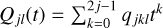 ${Q_{jl}}\left( t \right) = \sum\nolimits_{k = 0}^{2j - 1} {{q_{jkl}}{t^k}} $