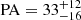$ \mathrm{PA} = 33_{-16}^{+12} $