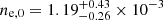 $ n_{\mathrm{e,0}} = 1.19^{+0.43}_{-0.26}\times 10^{-3} $