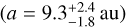 $\left( {a = 9.3_{ - 1.8}^{ + 2.4}{\rm{au}}} \right)$