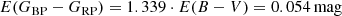 $$ \begin{aligned} E(G_{\rm BP}-G_{\rm RP}) = 1.339 \cdot E(B-V) = 0.054\,\mathrm{mag} \end{aligned} $$