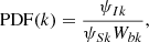$$ \begin{aligned} \mathrm{PDF} (k) = \frac{\psi _{Ik}}{\psi _{Sk} W_{bk}}, \end{aligned} $$
