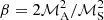$ \beta = 2 \mathcal{M}^{2}_{\mathrm{A}}/\mathcal{M}^{2}_{\mathrm{S}} $