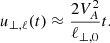 $$ \begin{aligned} u_{\perp , \ell }(t) \approx \frac{2 V^{2}_{A}}{\ell _{\perp , 0}} t. \end{aligned} $$