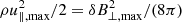 $ \rho u_{\parallel, \max}^{2}/2 = \delta B_{\perp, \max}^{2}/(8\pi) $