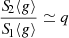 $ \frac{{S\!}_2\langle g\rangle}{{S\!}_1\langle g\rangle} \simeq q $