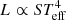 $ L \propto S T_{\rm eff}^4 $