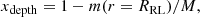 $$ \begin{aligned} x_{\rm depth} = 1-m(r=R_{\rm RL})/M, \end{aligned} $$