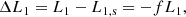 $$ \begin{aligned} \Delta L_1 = L_1 - L_{\rm 1,s} = -f L_1, \end{aligned} $$