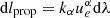 $ {\rm d}l_{\rm prop} = k_\alpha u^\alpha_e {\rm d}\lambda $