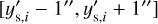 $\left[ {y_{{\rm{s}},i}^{^\prime } - 1'',y_{{\rm{s}},i}^{^\prime } + 1''} \right]$