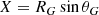 $$ \begin{aligned} X = R_G \sin \theta _G \end{aligned} $$
