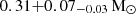 $ 0.31{+0.07}_{-0.03}\,\rm M_\odot $