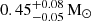 $ 0.45^{+0.08}_{-0.05}\,\rm M_\odot $