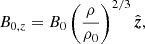 $$ \begin{aligned}&B_{0,z} = B_0 \left(\frac{\rho }{\rho _0}\right)^{2/3} \hat{\boldsymbol{z}}, \end{aligned} $$