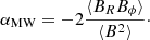 $$ \begin{aligned} \alpha _{\rm MW}=-2\frac{\langle {B_RB_{\phi }}\rangle }{\langle {B^2}\rangle }\cdot \end{aligned} $$