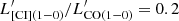 $ L^{{\prime}}_{\mathrm{[CI](1-0)}}/L^{{\prime}}_{\mathrm{CO(1-0)}} = 0.2 $