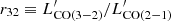 $ r_{32}\equiv{L^\prime_{{\rm CO(3-2)}}}/{L^\prime_{{\rm CO(2-1)}}} $