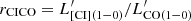 $ r_{\rm CICO} = L^\prime_{\rm [CI](1-0)}/L^\prime_{\rm CO(1-0)} $