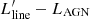 $ L^\prime_{\mathrm{line}}- L_{\mathrm{AGN}} $