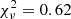 $ \chi^{2}_{\nu}=0.62 $