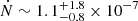 $ \dot{N}\sim1.1^{+1.8}_{-0.8}\times 10^{-7} $