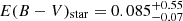 $ {E(B-V)_{\mathrm{star}}=0.085^{+0.55}_{-0.07}} $