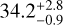 $34.2_{ - 0.9}^{ + 2.8}$