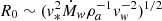 $ R_0 \sim ({v}_*^2 \dot{M}_w \rho_a^{-1} {v}_w^{-2} )^{1/2} $