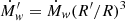 $ \dot{M}^\prime_w = \dot{M}_w (R^\prime/R)^3 $