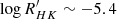 $ \log R^\prime_{HK} \sim -5.4 $