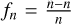 ${f_n} = {{\tilde n - n} \over n}$